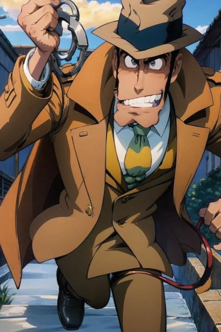 11402-3813313564-, zenigata, big smile, holding a pair of handcuffs, trenchcoat, glare.png